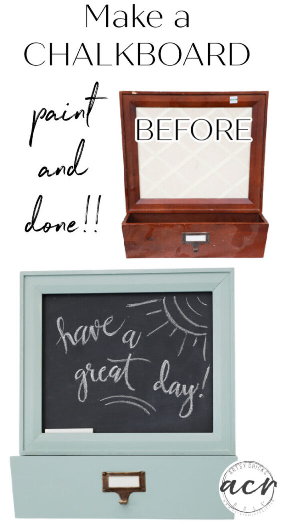 How to make a chalkboard out of an old thrifted message board! Simple! artsychicksrule.com