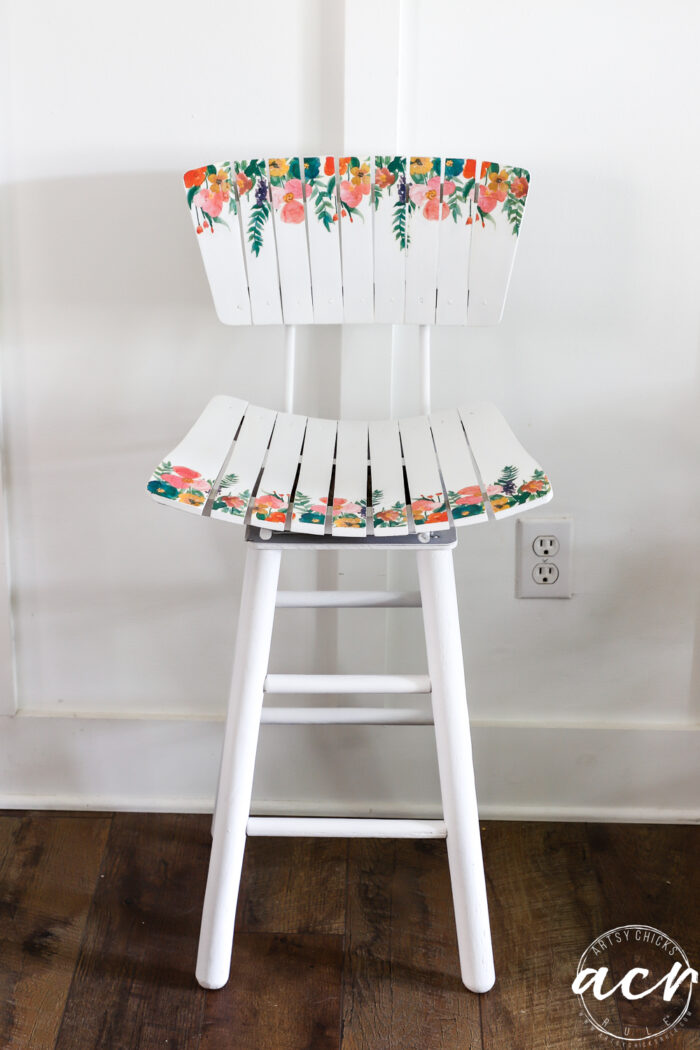 colorful floral bar stool