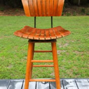 Mid Century Modern Slatted Bar Stool Makeover artsychicksrule-1