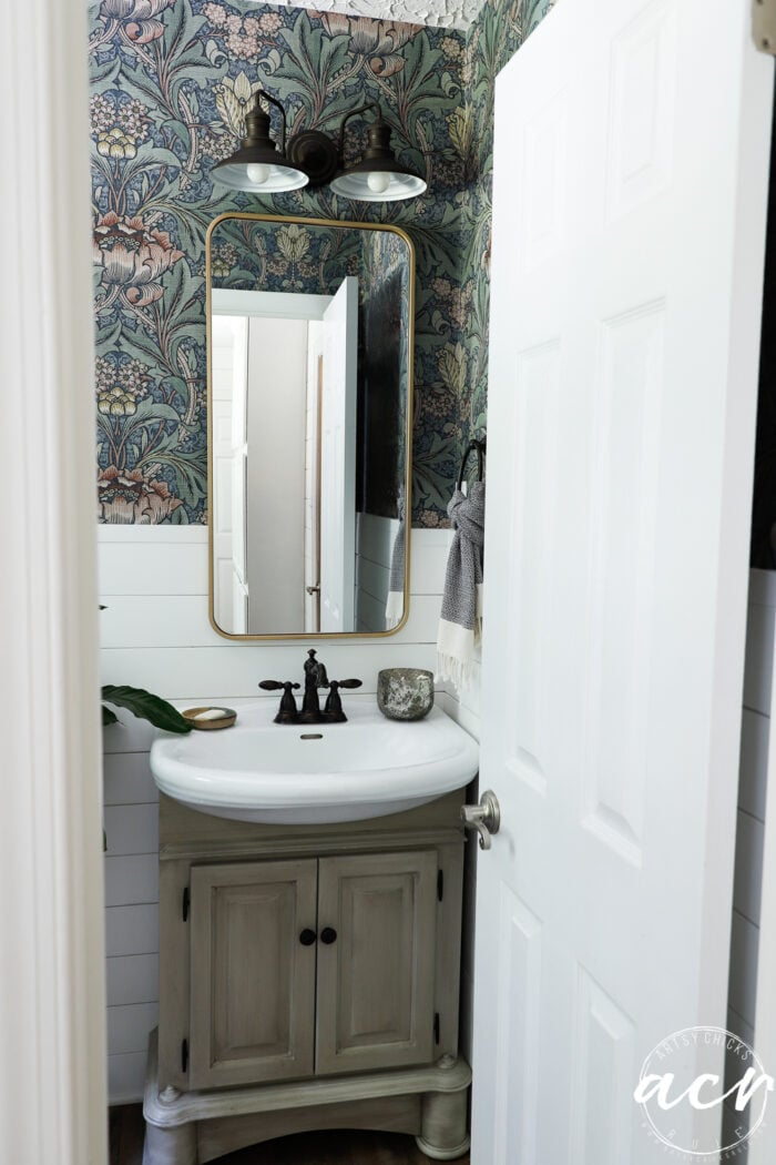 looking into the finished bathroom