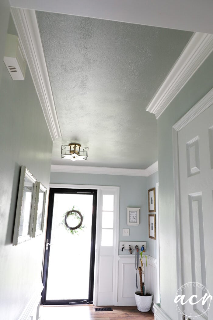 textured drywall ceiling painted