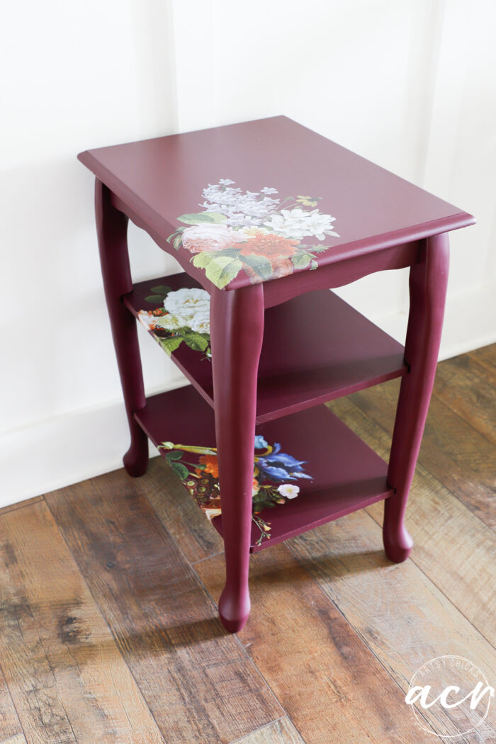 elderberry table with transfers