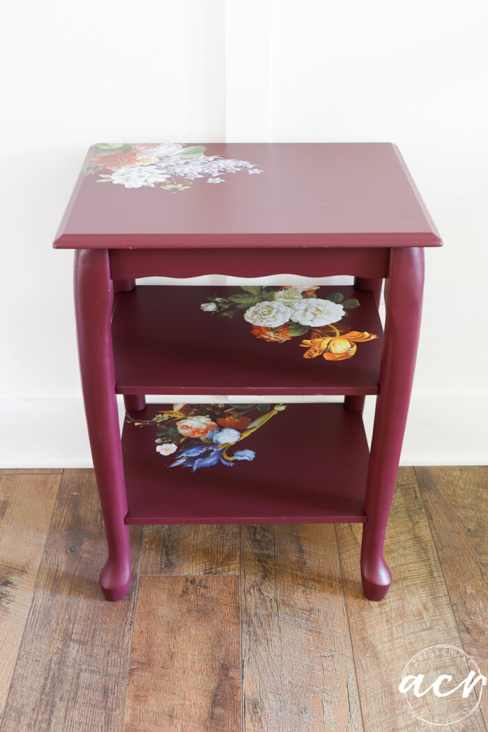 elderberry table with transfers