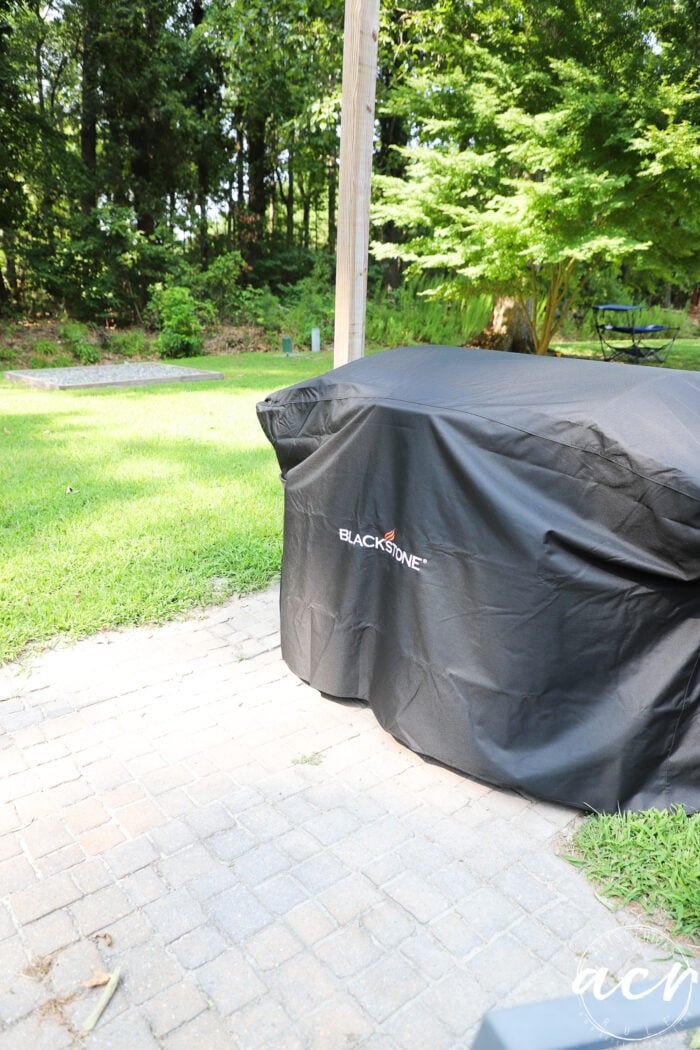 Blackstone covered griddle on patio