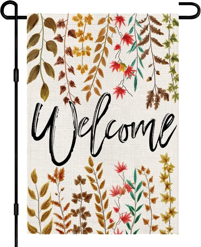 colorfull fall welcome flag