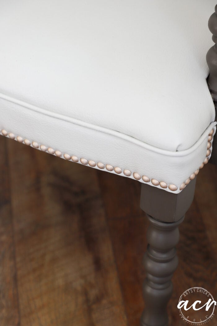 front corner of chair and nailhead trim