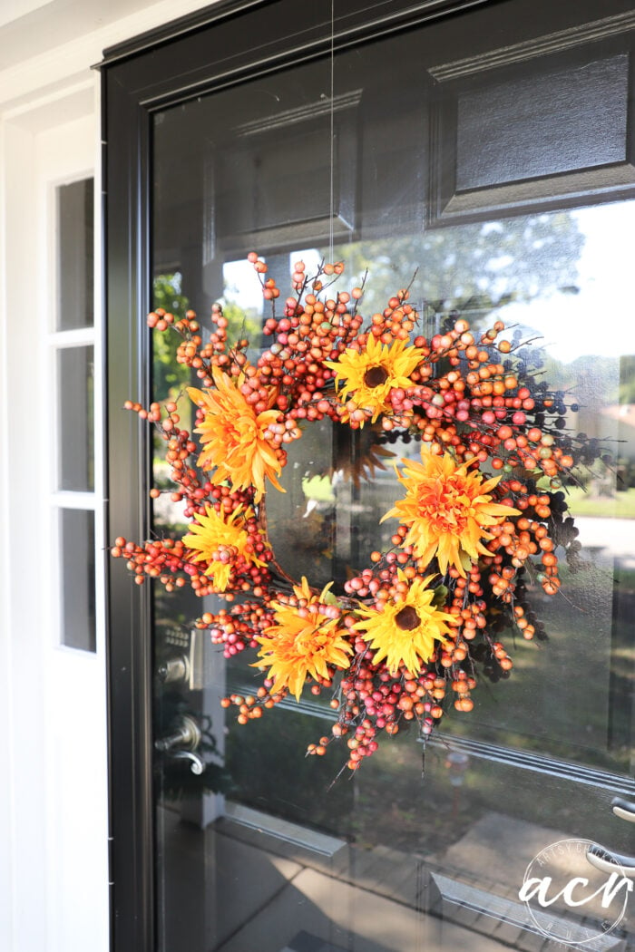 orange yellow and rust wreath