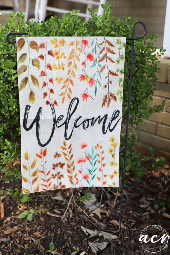 colorful fall welcome flag