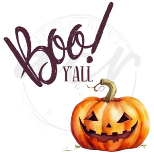 halloween printable boo! y'all with pumpkin