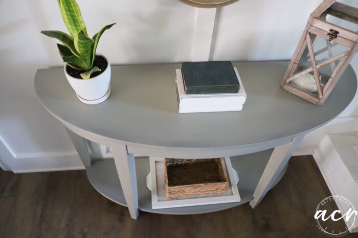 top of green console table