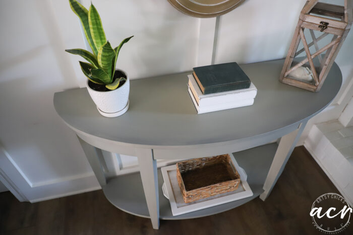 green console table from top