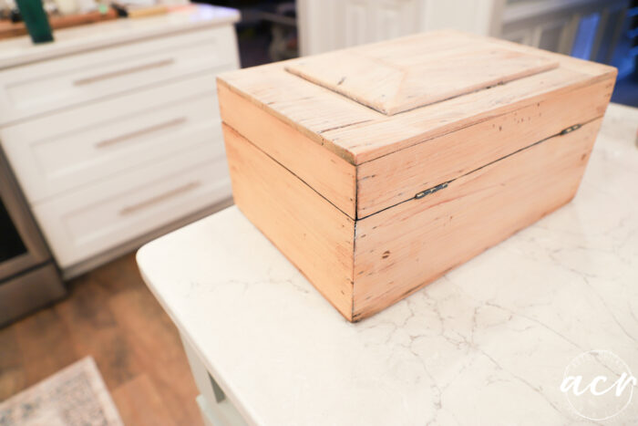 wood box on counter
