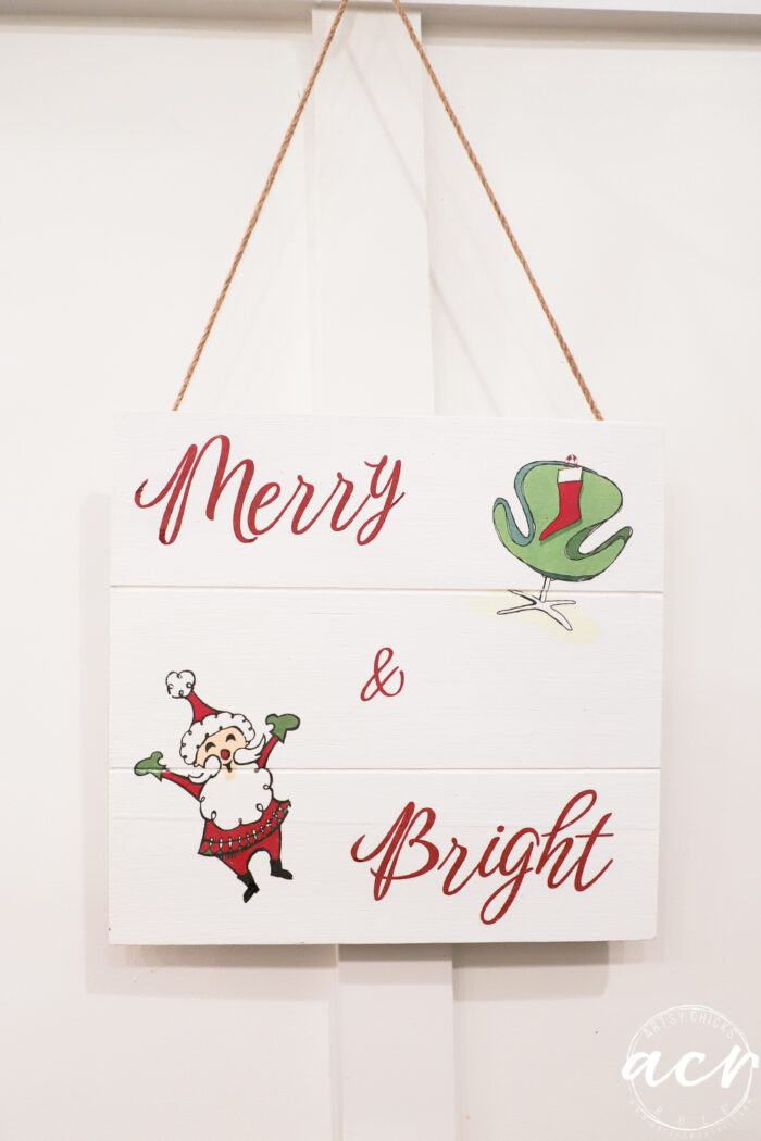 merry and bright sign