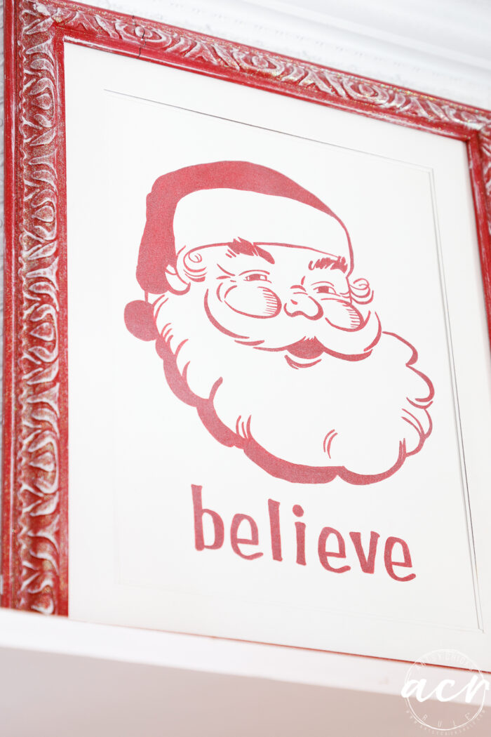 red and white santa face sign