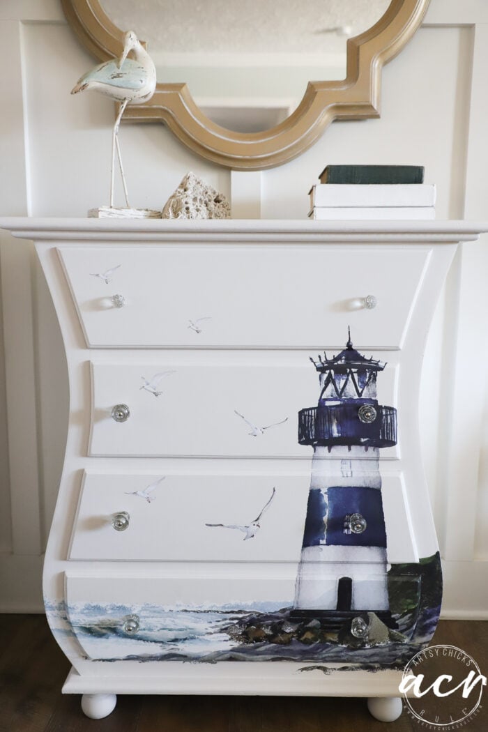 Lighthouse Nautical Chest Makeover