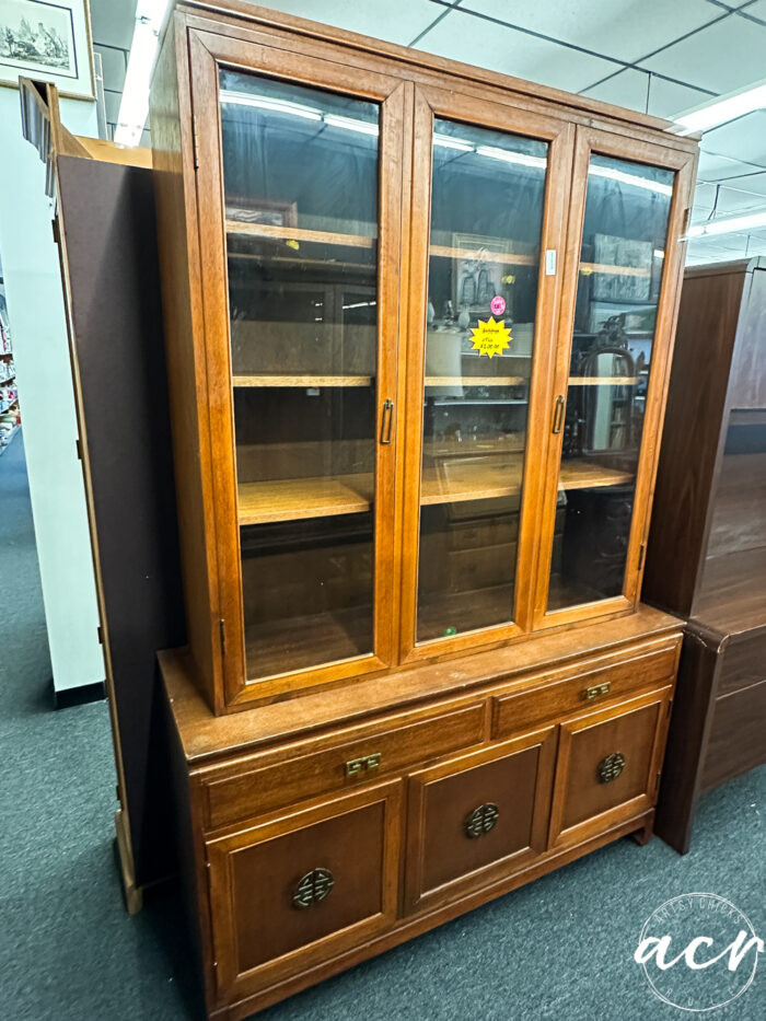 mcm with greek key hardware china cabinet