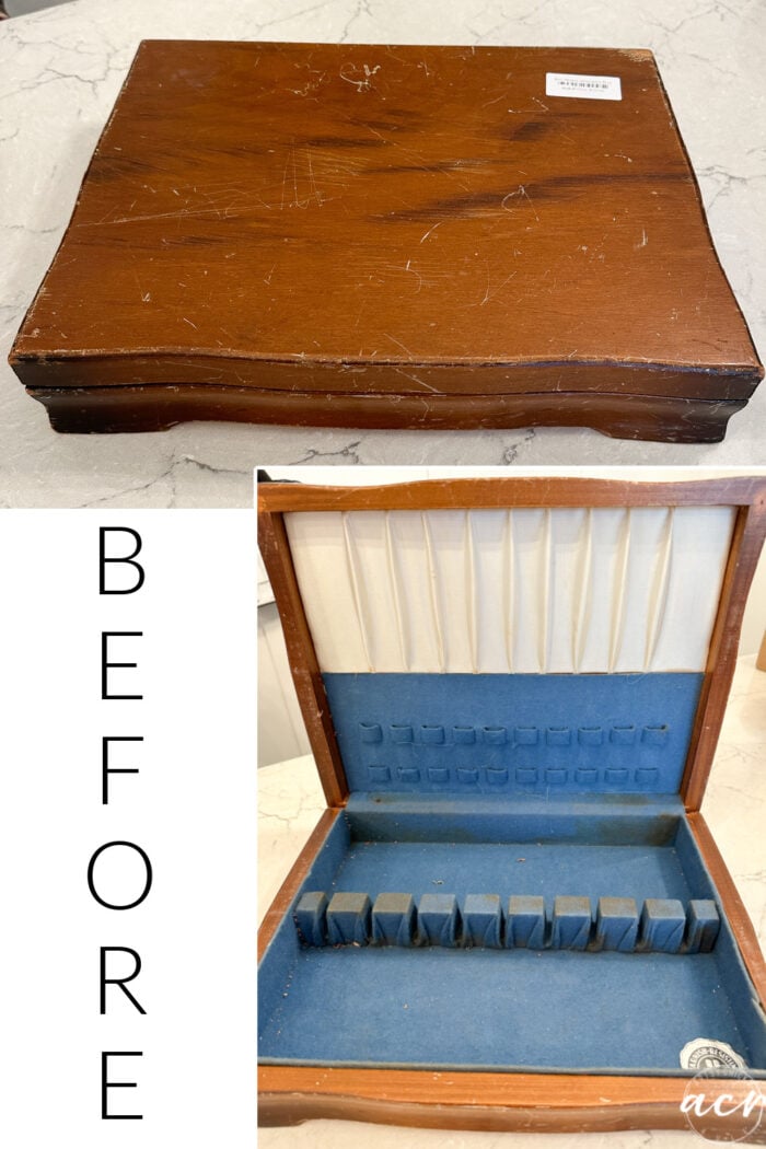 flatware box before inside and out