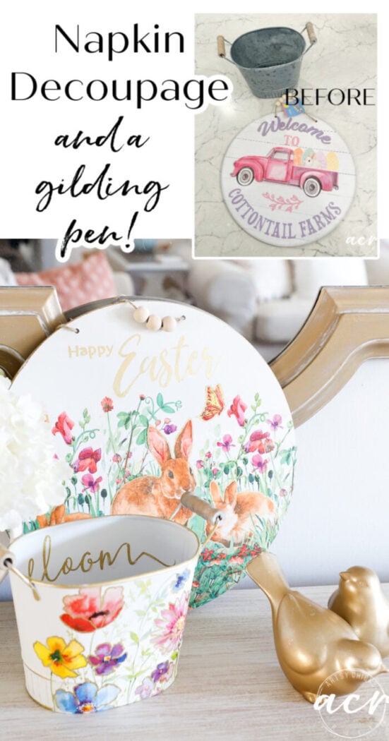 These spring napkin projects are fun and easy to do! The Gilding Marker adds a nice touch of glam too! artsychicksrule.com