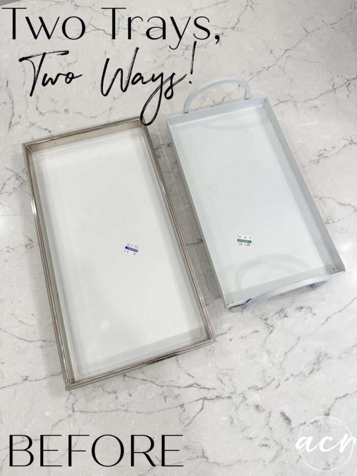 two white trays plain