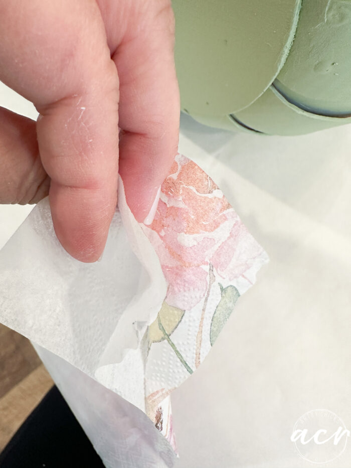 pulling napkin apart