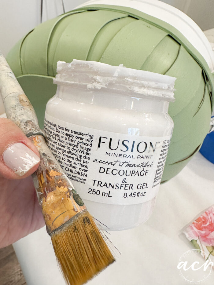 decoupage gel jar with brush