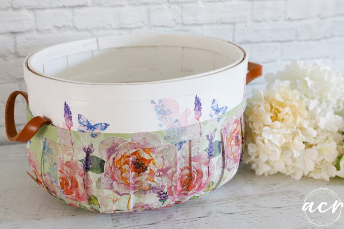 Basket Update For Spring (napkin decoupage)