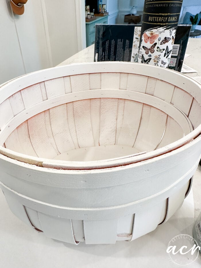 basket painted white