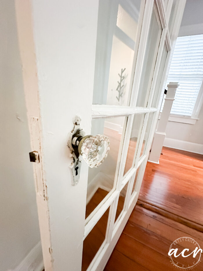 old door with crystal knob