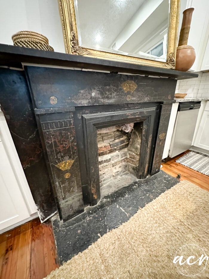 old fireplace in kitchen