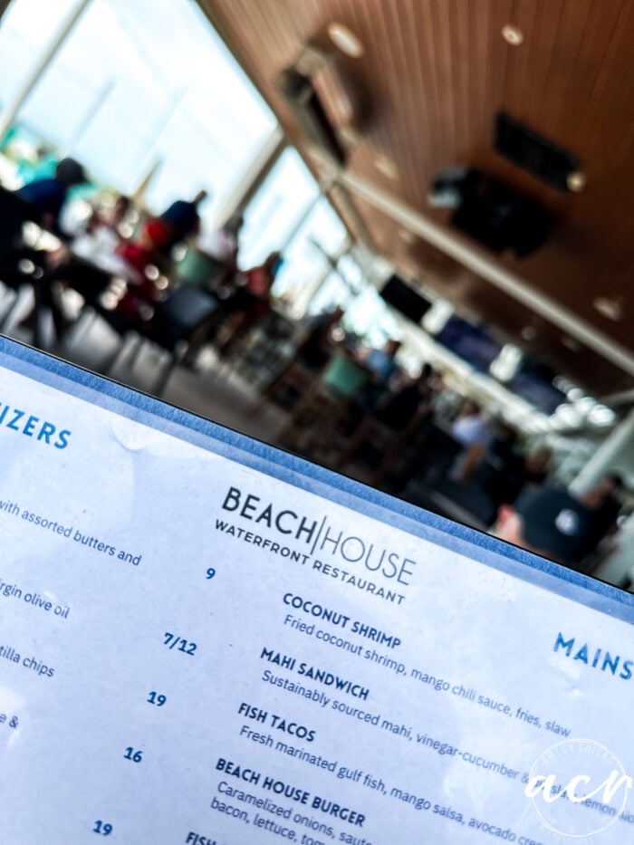 beach house menu