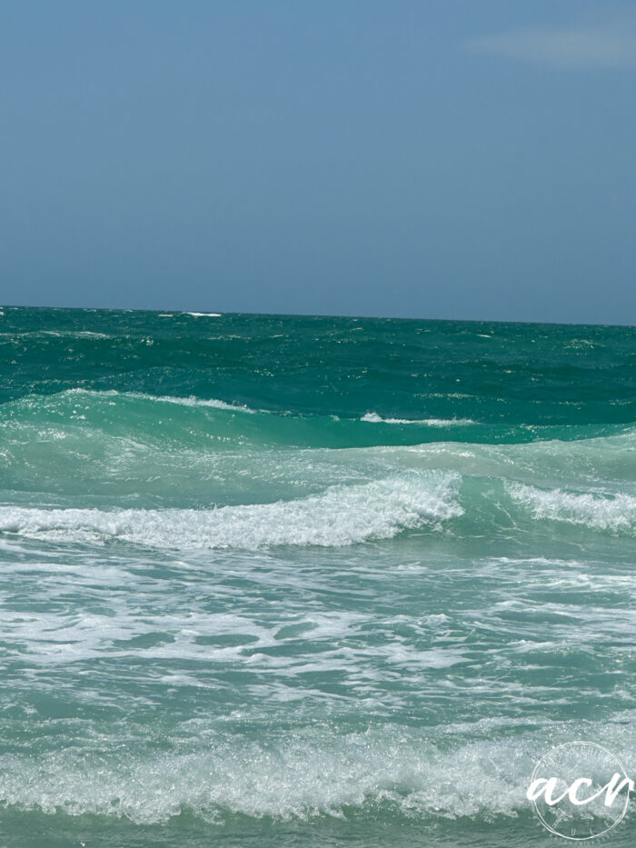 very rough turquoise water