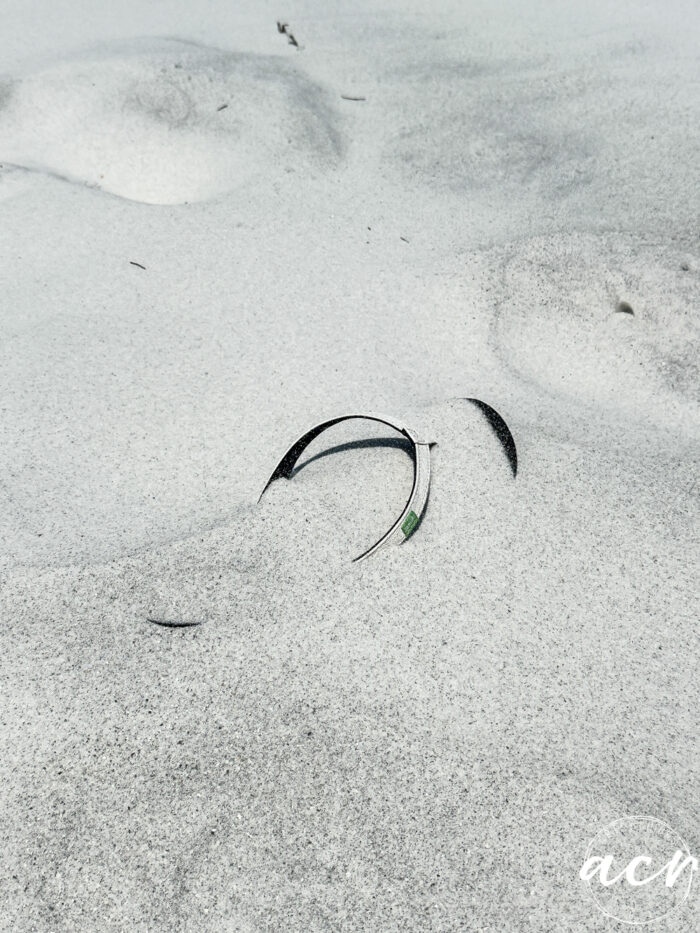 flip flop buried in the sand