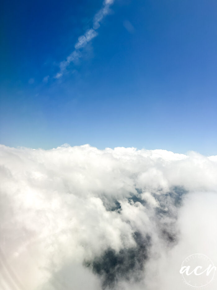 clouds from the plane window