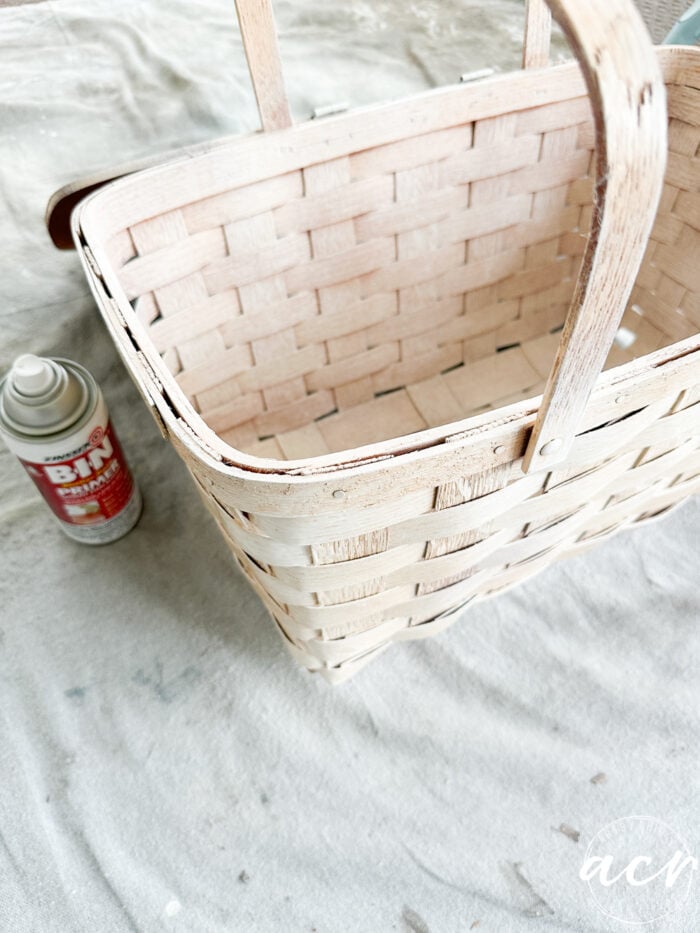 basket sprayed with bin primer