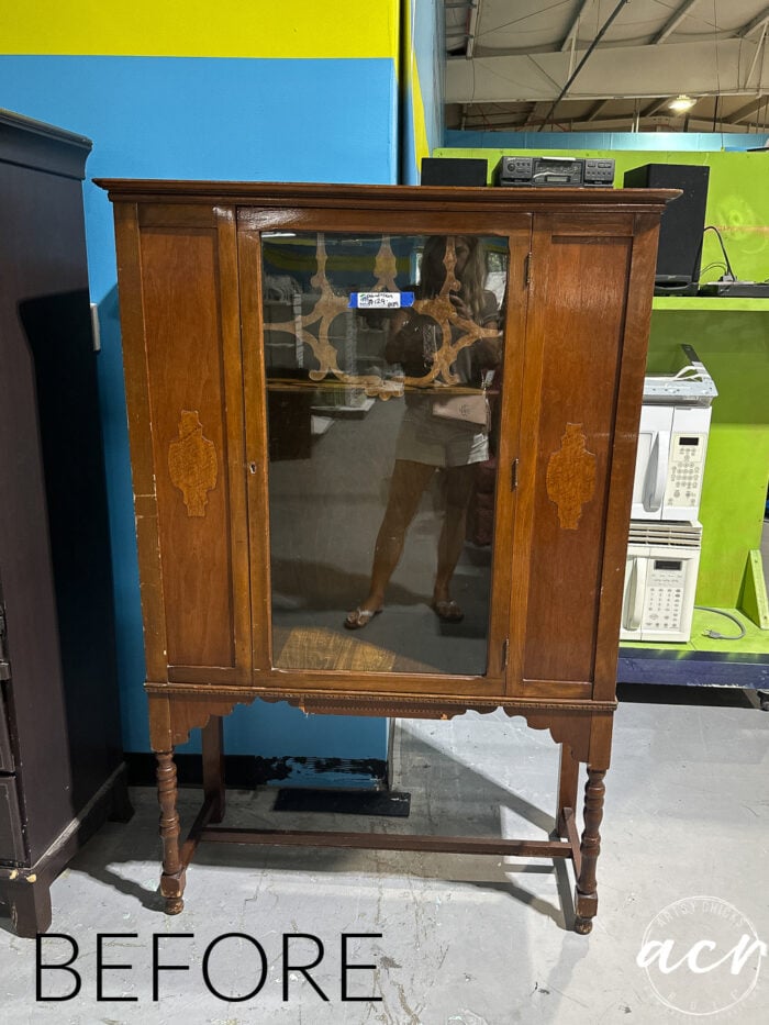 vintage cabinet before