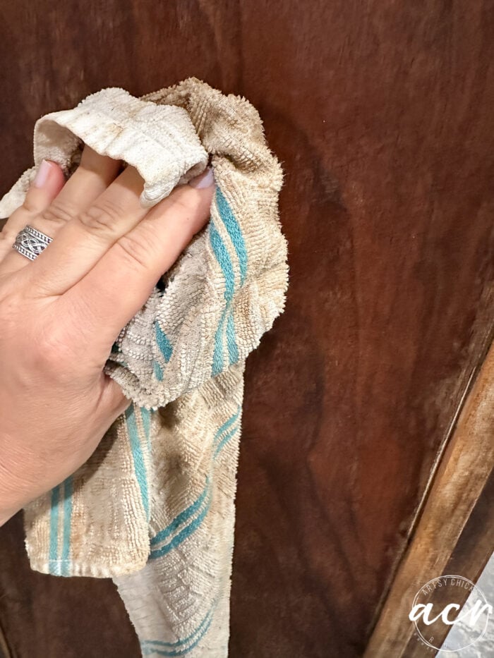 wiping the finish down afterwards with cloth
