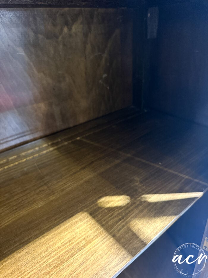 inside cabinet before