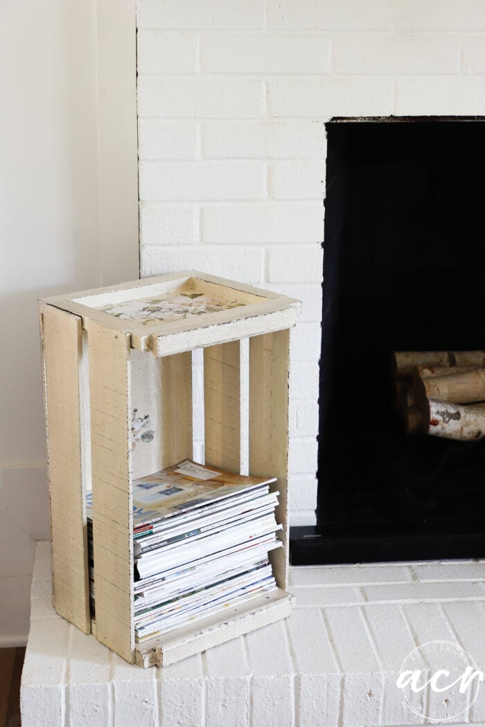 crate full of magazines tall
