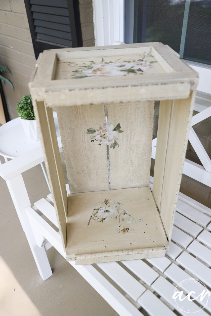 crate on bench