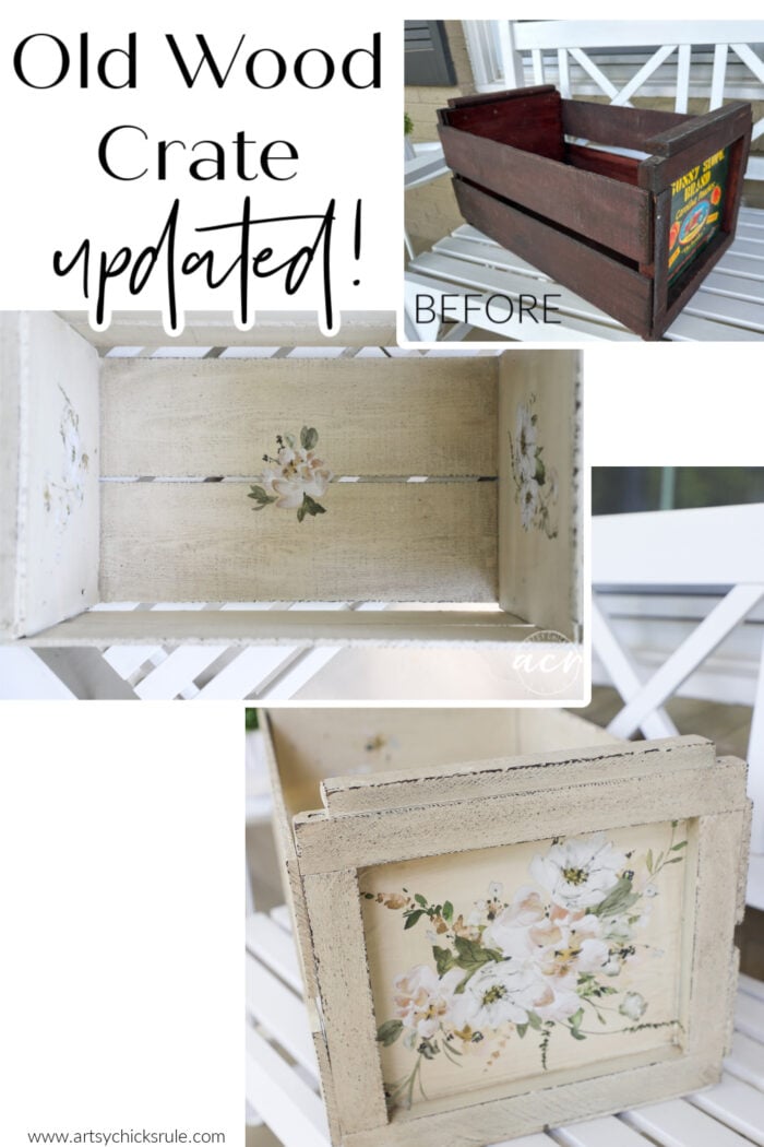Check out this old crate makeover for an updated look! Or maybe more of a "new" old look. Easy with the right products! artsychicksrule.com