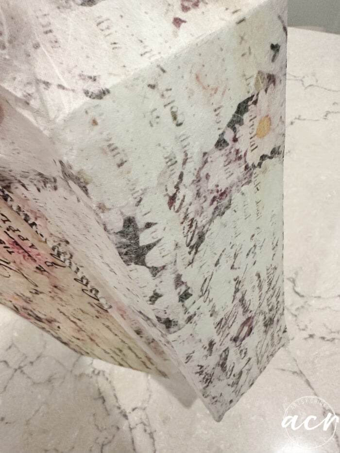 showing the creases made