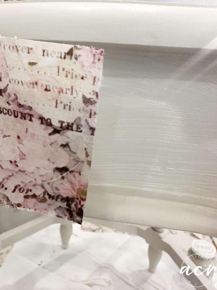 showing how to apply transfer gel and then rice paper over top