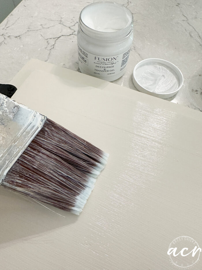 applying transfer gel to tray