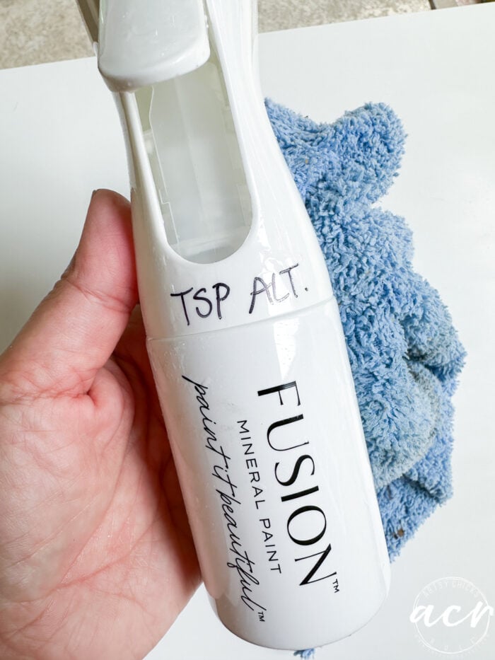 spray bottle labeled tsp alternative