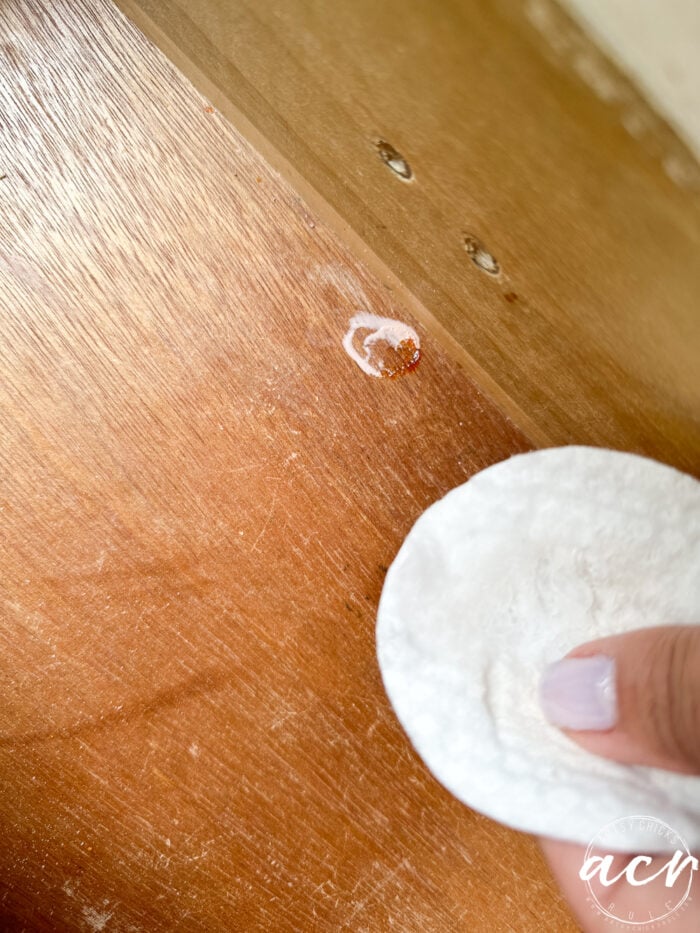 removing nail polish from inside drawer