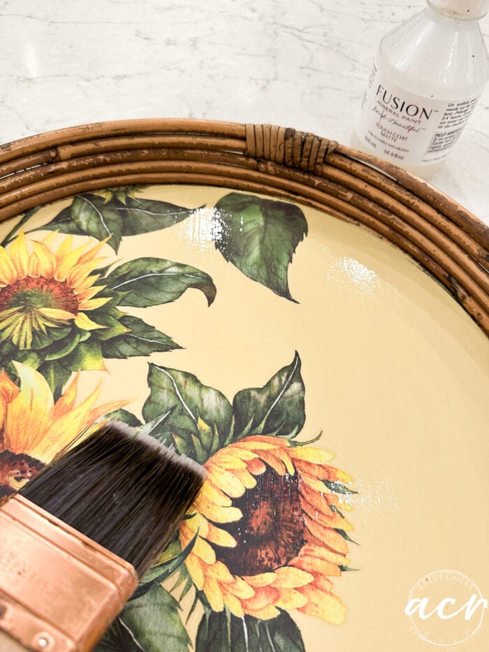 applying coat of topcoat