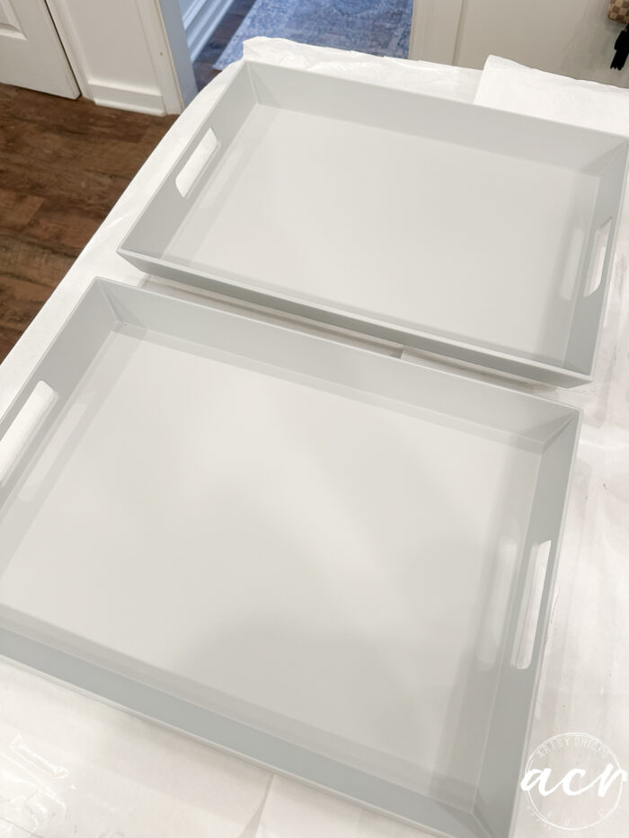 both trays with two coats of paint