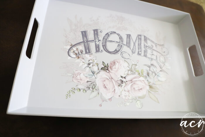 gray tray with home transfer