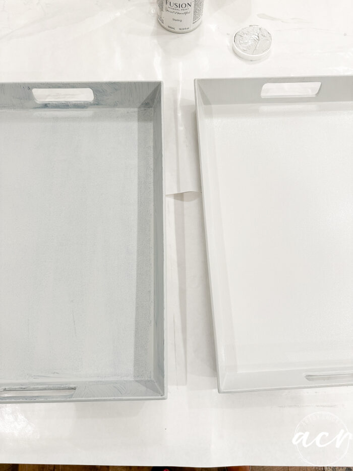 one with one coat of paint one with two
