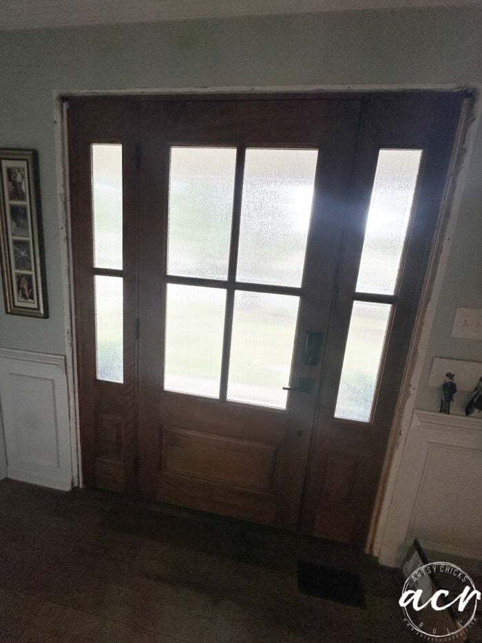 interior of door with wood and windows